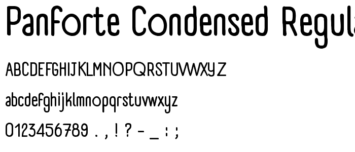 Panforte Condensed Regular font